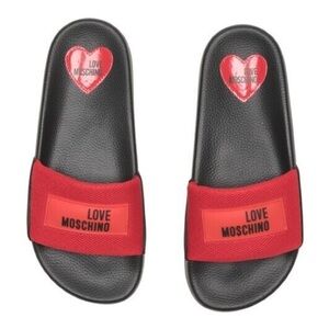Moschino / (Red) Love Moschino Slides black heart 6